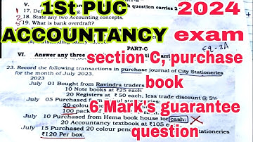 1St PUC ACCOUNTANCY, 2024 model question paper section C,6 Mark