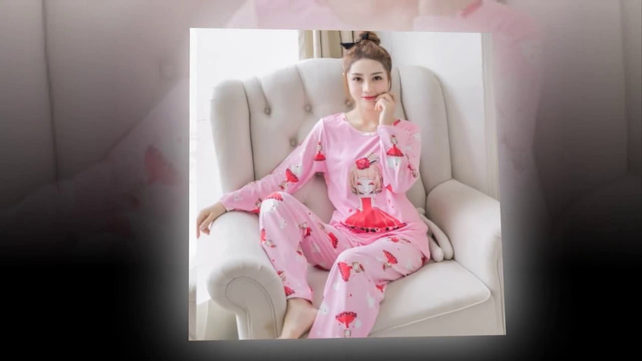 Women Pajamas Suits Lovely casual home service Sleepwear suits long DISCOUNT