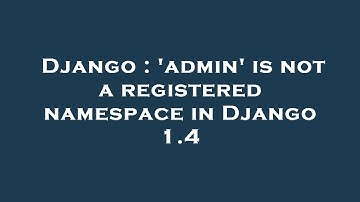 Django : 