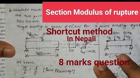 Calculation of Section Modulus of Rupture - Concrete Technology