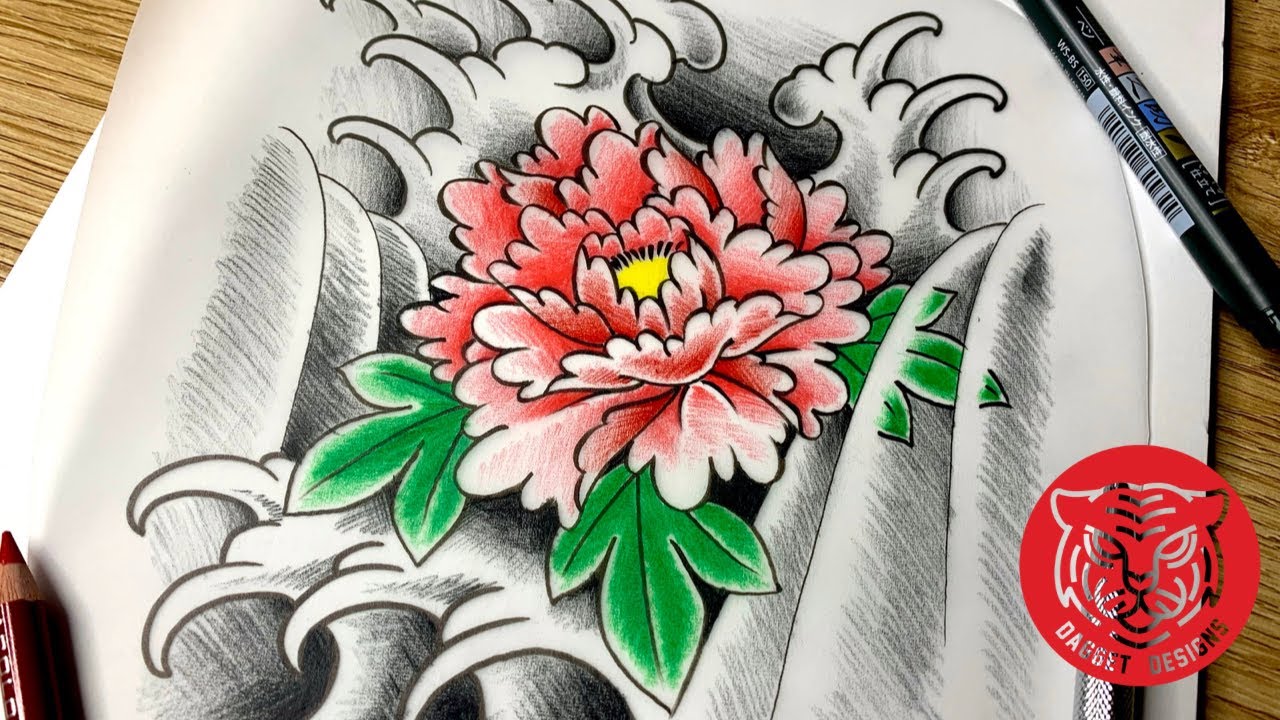 Vector Illustration Japanese Flower Tattoo Style Stock Vector (Royalty  Free) 728846023 | Shutterstock