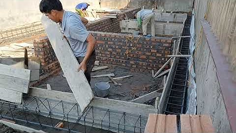 Quá trình ghép cốp pha móng ,đổ bê tông móng chi tiết nhất