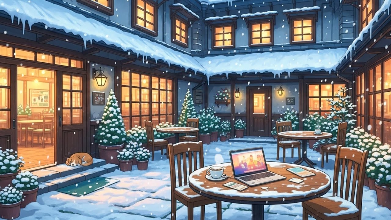 Christmas Lofi Coffee Shop 🎄 Study Music for Cold Winter Nights ✨ Soft Beats to Focus & Relax