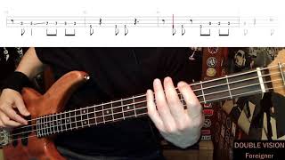 Double Vision by Foreigner - Bass Cover with Tabs Play-Along chords