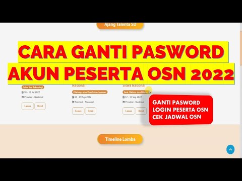 CARA GANTI PASWORD AKUN PESERTA OSN 2022