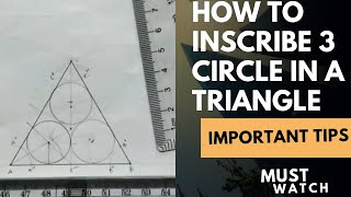 Inscribing 3 equal circle in a triangle (technical drawing)