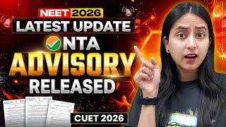 Big Update Nta Latest Advisory For Neet 2026 Cuet 2026 Aspirants