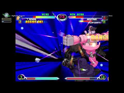 MvC2: Romneto - Tron Evades THC then Crossup HP to Midscreen Drill to LR Combo .:3.2.25:.