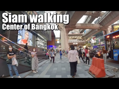 BTS National Stadium station to Siam station | Bangkok Thailand 4K video