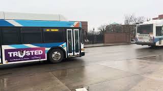 Sarta buses pulling out from cornerstone transit center 