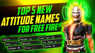 Free Fire Top 5 Best Attitude Names || Best Name For Free Fire || Free Fire Unique Name screenshot 5
