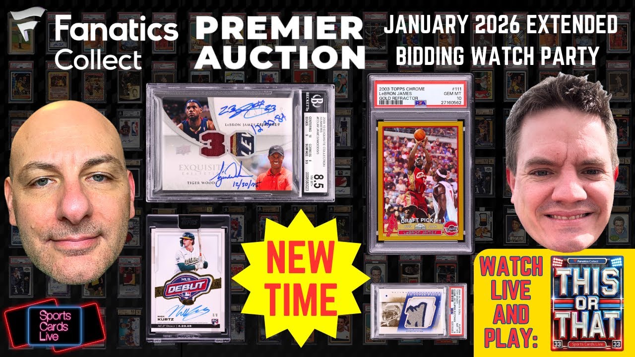 Lebron James Gold Refractor RC + Tiger Woods + Tom Brady | Fanatics Collect Jan 2026 Premier Auction