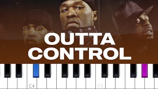 50 Cent - Outta Control ft Mobb Deep  (piano tutorial) Wealth