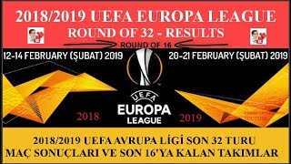 201819 Uefa Avrupa Ligi Son 32 Turu Maç Sonuçları-Son 16Ya Kalan Takımlar, Uel Round Of 32 Results