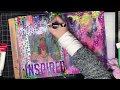 Art Journal Layout: Using stencils and 'borrowed' napkins