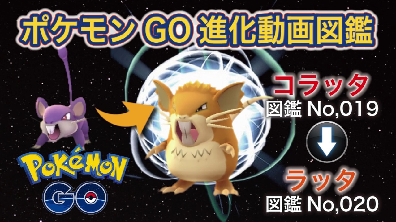 ポケモンgo進化図鑑 019 コラッタ 0 ラッタ Youtube