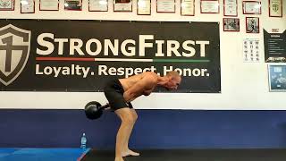 Kettlebell swing in slow motion