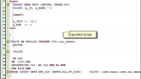 How to export creation scripts in Oracle database
