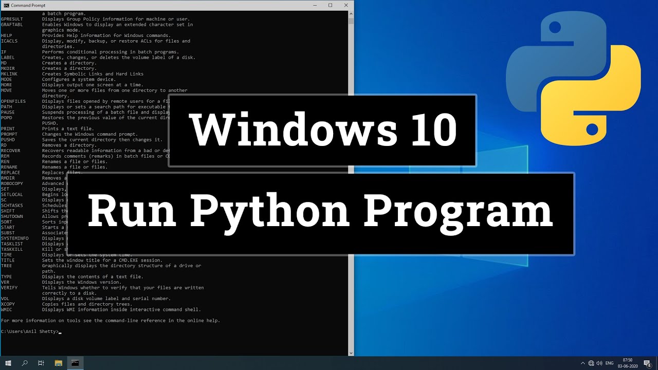 How to Run Python Programs (.py files)  in Windows 10