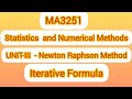 MA3251|Statistics and Numerical Methods|Newton's Raphson Method|Iterative formula|Engineering maths|