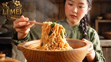 🌸Beautiful Chinese Girl’s Handmade Cassava Noodles | A Day in the Mountain Village - ASMR Farm Sound
