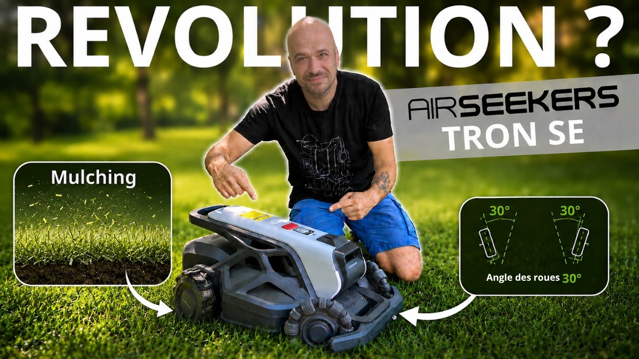 Ce nouveau robot tondeuse promet une révolution… mais est-ce le cas ? (Airseekers Tron SE)