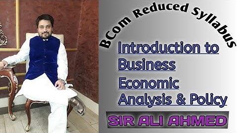 BCom Reduced Syllabus | BCom | ITB | Economics | Sir Ali Ahmed | Lecture 156