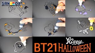 BTS (방탄소년단) Character Halloween BT21 Shooky, Mang, Koya, Tata, Chimmy, RJ, Cooky edible Pancake