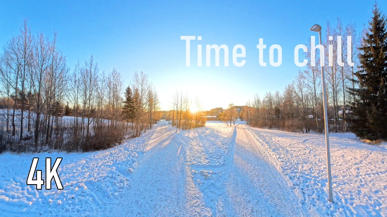 Winter neighbourhood scenery - Morning sun - FINLAND, SALO