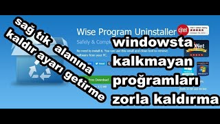 windowsta kalkmayan proğramları zorla kaldırma sağ tık alanına kaldır ayarı getirme windowsta kalkmayan proğramları zorla kaldırma sağ tık alanına kaldır ayarı getirme