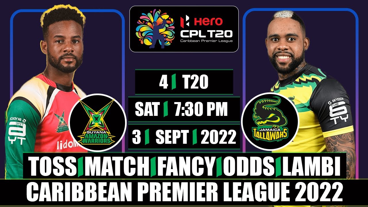 JAMAICA TALLAWAHS VS GUYANA AMAZON WARRIORS 4TH MATCH PREDICTION CPL 2022| JT VS GAW MATCH 4 WINNER