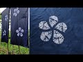 Hibiscus flower pattern with shibori dye  nui shibori tutorial