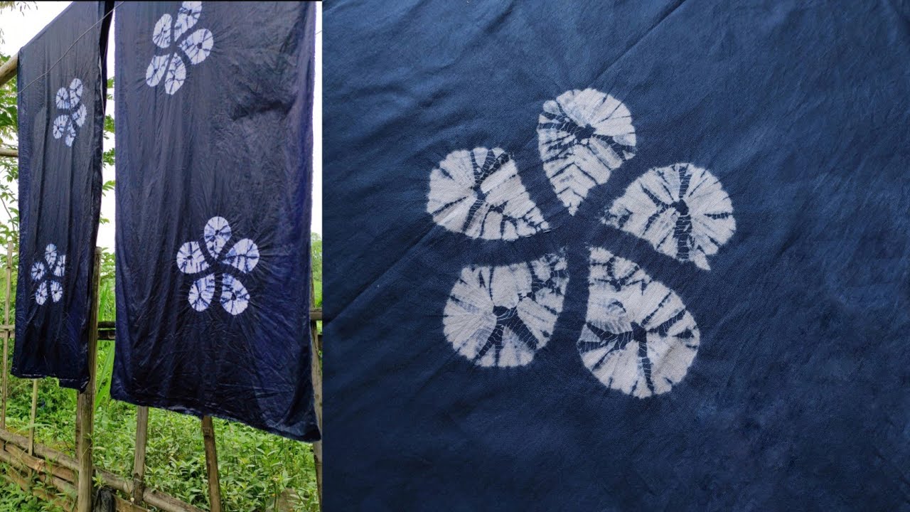 Hibiscus Flower Pattern with Shibori Dye || Nui Shibori Tutorial