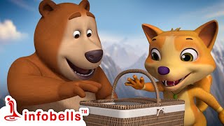 he bear went over mountain going picnic nursery rhymes kids