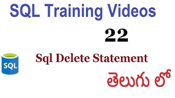 SQL DELETE Statement  sql videos in Telugu 22