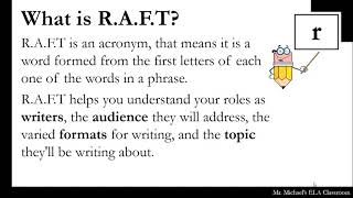 Go Program: R.A.F.T writing strategy