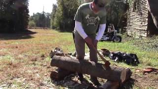 Impromptu Log Hewing Class at Georgia Bushcrafts Fall Gathering