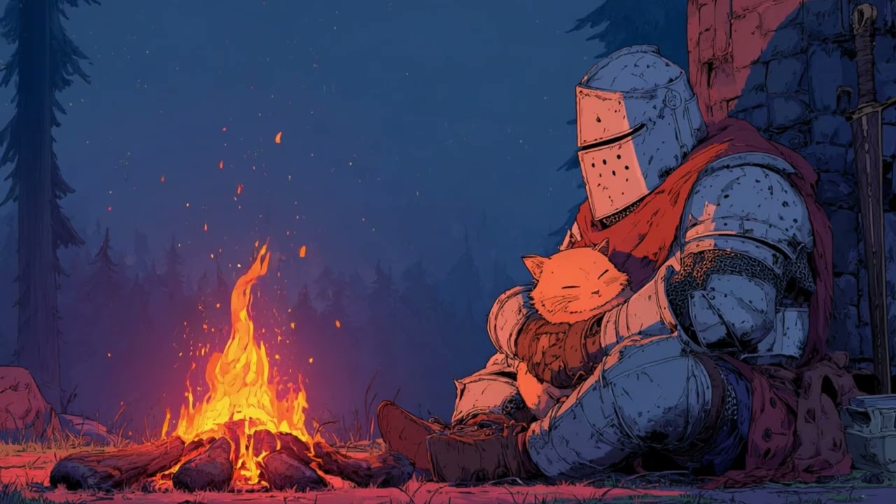 Calm Medieval Fantasy Music for Study, Focus & Meditation | Cozy Campfire Ambience