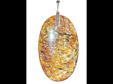 Авантюрин натуральний кулон срібло, 0156ПА, видео 1