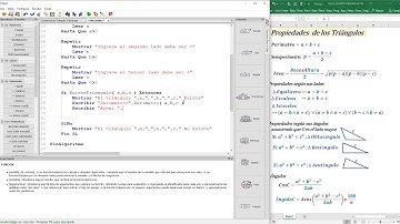 PSeInt propiedades de un triángulo con funciones