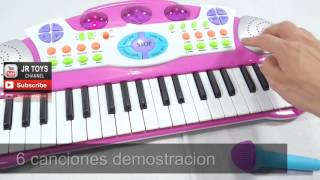 PINK PIANO KEYBOARD TOY WITH MICROPHONE FOR GIRLS LEARN MUSIC screenshot 4