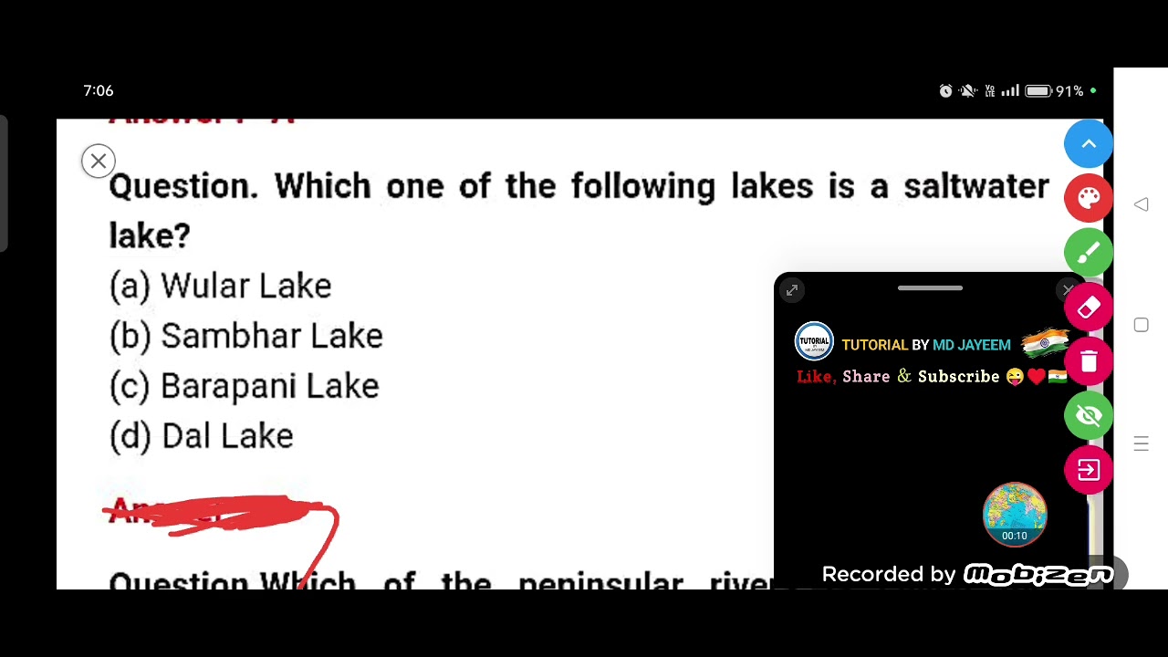 Which one of the following lakes is a saltwater lake?