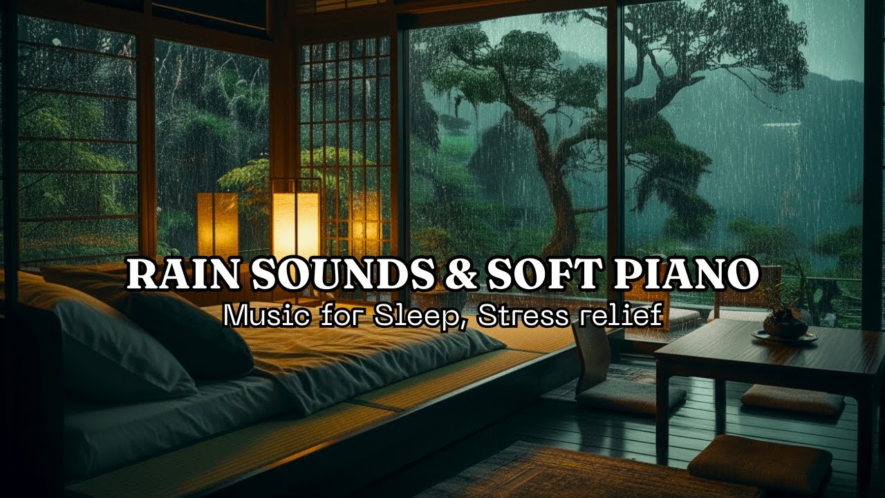 Healing Music Relieves Stress, Anxiety and Insomnia - Soft Rain & Peaceful Piano in the Cozy Bedroom