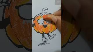 how to draw a pumpkin cartoon character.#art #drawing #cartoon