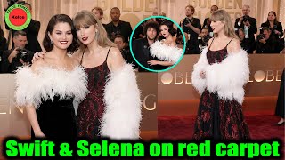 OMG! Taylor Swift \u0026 Selena Gomez pose on the red carpet at the 2026 Golden Globe Awards