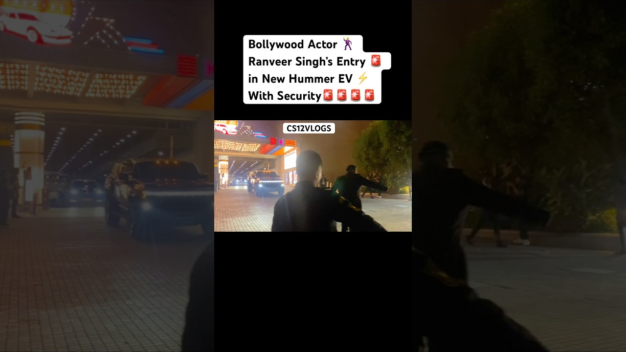 Bollywood Actor Ranveer Singh’s Entry in New Hummer EV with Security at DHURANDHAR Event 