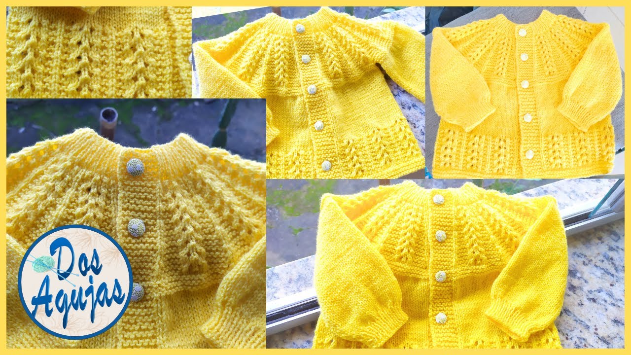 PASO A PASO CARDIGAN PARA NIÑOS DE 9 A 12 MESES EN DOS AGUJAS