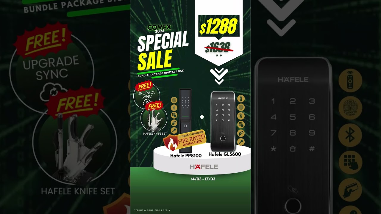 Hafele Digital Door and Gate Lock - Comex Special Sale 2024 - Doorvisual