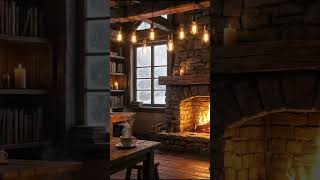 Smooth Jazz Coffee Shop Ambience ☕ Fireplace Sounds for Work & Study