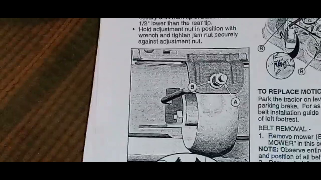 using the owners manual to adjust the anti scalp wheels plus the front of the mower deck